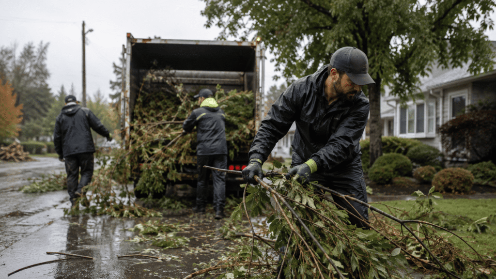 Storm debris removal in Spokane, WA.